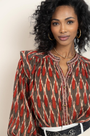 Maison Hotel |  Blouse with lurex Etta | brown | Picture 9