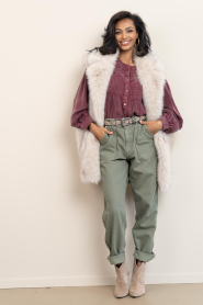 Maison Hotel |  Tencel blouse Carmen | burgundy | Picture 3