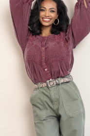 Maison Hotel |  Tencel blouse Carmen | burgundy | Picture 5