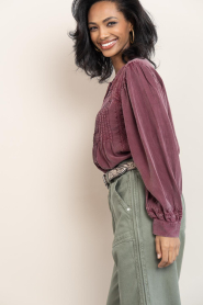 Maison Hotel |  Tencel blouse Carmen | burgundy | Picture 6