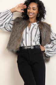 Maison Hotel |  Cotton blouse with lurex Perla | natural | Picture 2