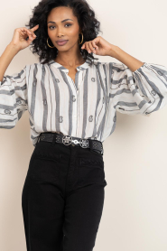 Maison Hotel |  Cotton blouse with lurex Perla | natural | Picture 4