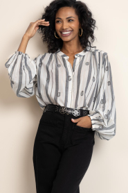 Maison Hotel |  Cotton blouse with lurex Perla | natural | Picture 5