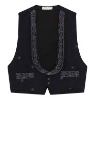 Maison Hotel |  Waistcoat with embroidery Lupita | black | Picture 1
