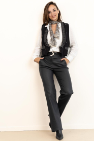 Maison Hotel |  Waistcoat with embroidery Lupita | black | Picture 3