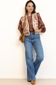 Maison Hotel |  Stretch wide leg jeans Giuletta | blue | Picture 3