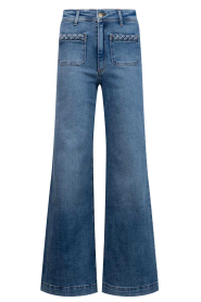 Maison Hotel |  Stretch wide leg jeans Giuletta | blue | Picture 1