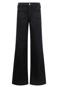 Maison Hotel |  Stretch wide leg jeans Giuletta | black | Picture 1