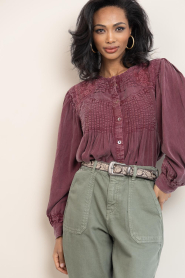 Maison Hotel |  Belt with embroidery Guadalupe | brown | Picture 2