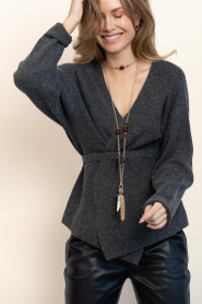 CC Heart |  Cardigan with belt Emma | grey | Picture 2