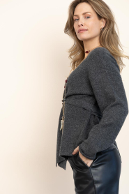 CC Heart |  Cardigan with belt Emma | grey | Picture 5