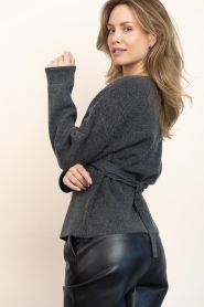 CC Heart |  Cardigan with belt Emma | grey | Picture 6