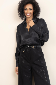 CC Heart |  Shiny blouse Jolie | black | Picture 5