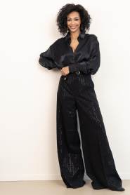 CC Heart |  Shiny blouse Jolie | black | Picture 3