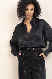 CC Heart |  Shiny blouse Jolie | black | Picture 4