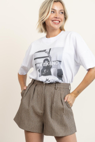 Elite Paris |  Boxy T-shirt with print Weekend | white | Picture 5