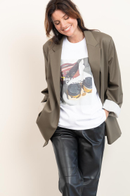 Elite Paris |  Boxy T-shirt with print calling | white | Picture 2