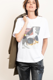 Elite Paris |  Boxy T-shirt with print calling | white | Picture 4