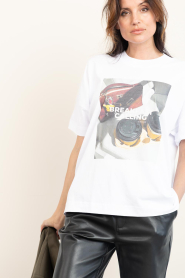Elite Paris |  Boxy T-shirt with print calling | white | Picture 5