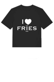 Elite Paris |  Cropped T-shirt with print Fries | black | Picture 1