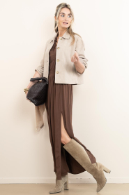 Toral :  Suede knee boots Sofia | taupe - img8