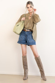Toral :  Suede knee boots Sofia | taupe - img9