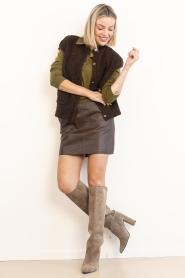 Toral :  Suede knee boots Sofia | taupe - img4