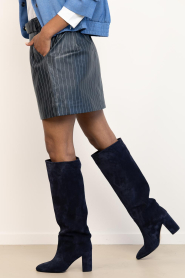 Toral |  Suede knee boots Sofia | dark blue | Picture 5