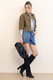 Toral |  Suede knee boots Sofia | dark blue | Picture 2