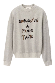 ba&sh |  Sweater with text Brice | grey | Picture 1