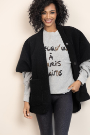 ba&sh |  Sweater with text Brice | grey | Picture 4