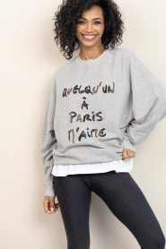 ba&sh |  Sweater with text Brice | grey | Picture 5