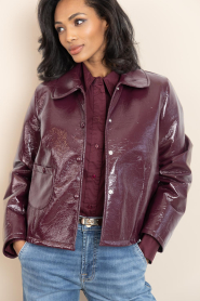 ba&sh |  Faux patent leather jacket Meelos | bordeaux | Picture 8