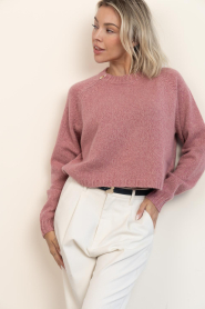 ba&sh |  Cashmere sweater with zipper detail Corvy | pink | Picture 6
