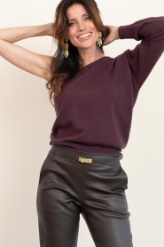 March23 |  Soft wool blend one shoulder sweater Alegra | burgundy | Picture 2