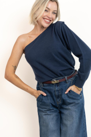 March23 |  Soft wool blend one shoulder top Alegra | blue | Picture 5