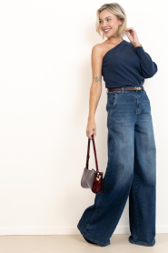 March23 |  Soft wool blend one shoulder top Alegra | blue | Picture 4