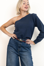 March23 |  Soft wool blend one shoulder top Alegra | blue | Picture 2