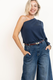 March23 |  Soft wool blend one shoulder top Alegra | blue | Picture 7
