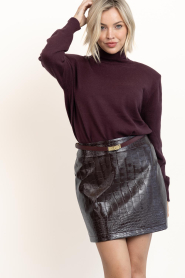 March23 |  Faux croco mini skirt Cerelia | burgundy | Picture 9