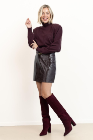 March23 |  Faux croco mini skirt Cerelia | burgundy | Picture 8