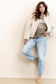 Posa |  Suède teddy loafer Deck | camel | Picture 2