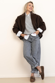 Posa | Loafer met teddy voering Boat | Bruin | Afbeelding 5