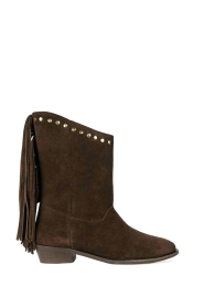 Posa |  Suède boots with fringes Fringe | brown