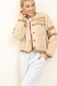 Lollys Laundry |  Teddy jacket with embroidery Siri | beige | Picture 2