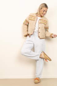 Lollys Laundry |  Teddy jacket with embroidery Siri | beige | Picture 3