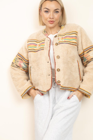 Lollys Laundry |  Teddy jacket with embroidery Siri | beige | Picture 4