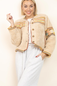 Lollys Laundry |  Teddy jacket with embroidery Siri | beige | Picture 5