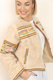 Lollys Laundry |  Teddy jacket with embroidery Siri | beige | Picture 8