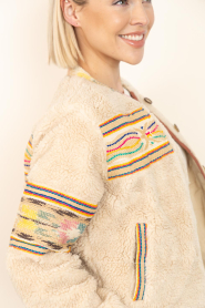 Lollys Laundry |  Teddy jacket with embroidery Siri | beige | Picture 9